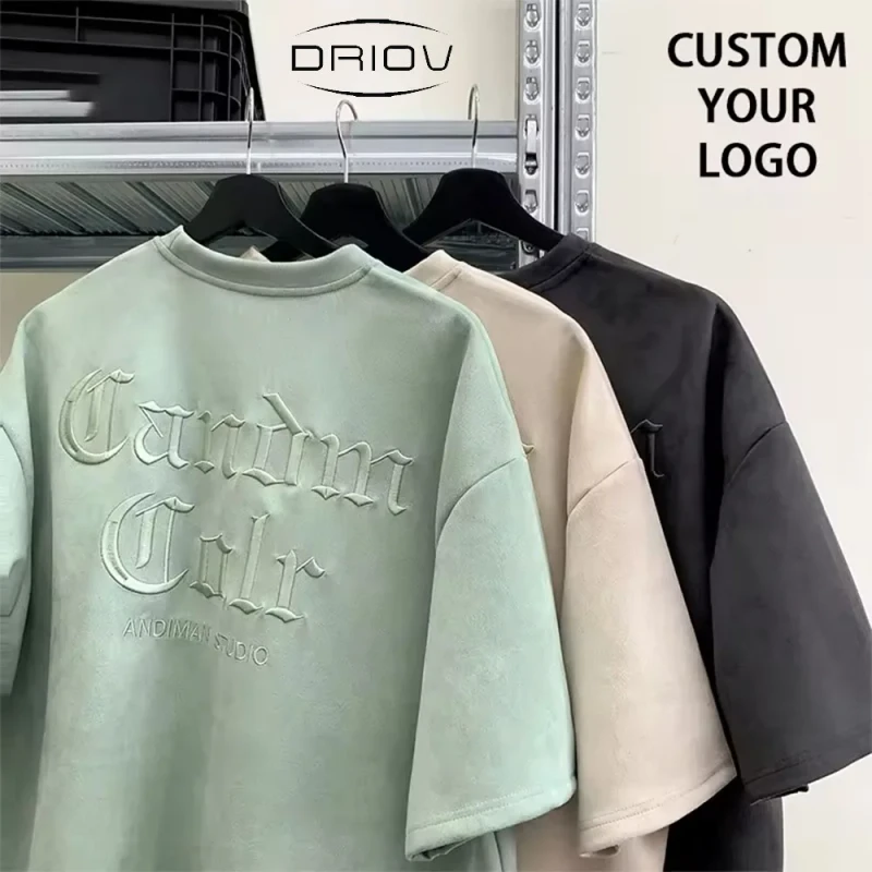 Mens-Blank-Heavyweight-T-Shirts-Black-Boxy-Graphic-Oversized-Suede-Tshirt-Custom-3D-Embroidery-T-Shirts-for-Men
