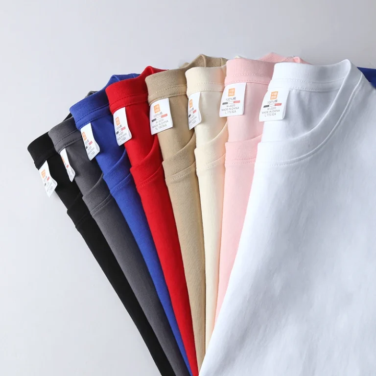 Mens-Casual-100-Cotton-T-Shirts-Oversized-220-Grams-Knitted-Fabric-Customized-Heat-Transfer-Logo-Print-Pattern-Design