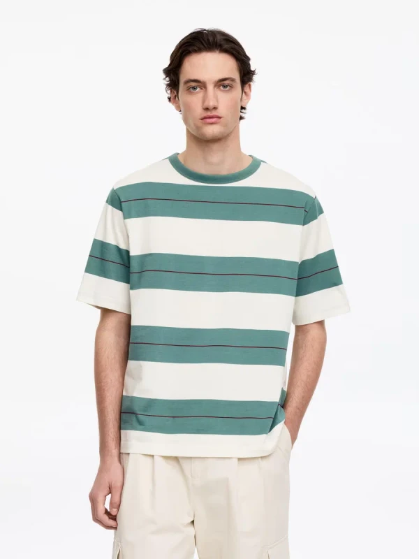 Mens-Casual-Cotton-T-Shirt-Short-Sleeve-O-Neck-Breathable-Knitted-Solid-Green-for-White-100-Cotton-300-Grams-Regular