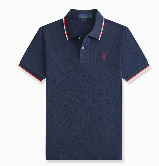 Mens-Casual-Fashion-Embroidered-Solid-Pattern-Cotton-Horse-Summer-Golf-Polo-Size