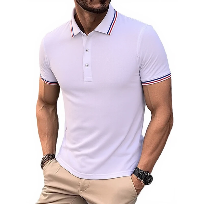 Mens-Casual-Short-Sleeve-Golf-Polo-Shirt-Solid-Print-3D-Pattern-Custom-Embroidered-Logo-Knitted-Summer-Short-Length