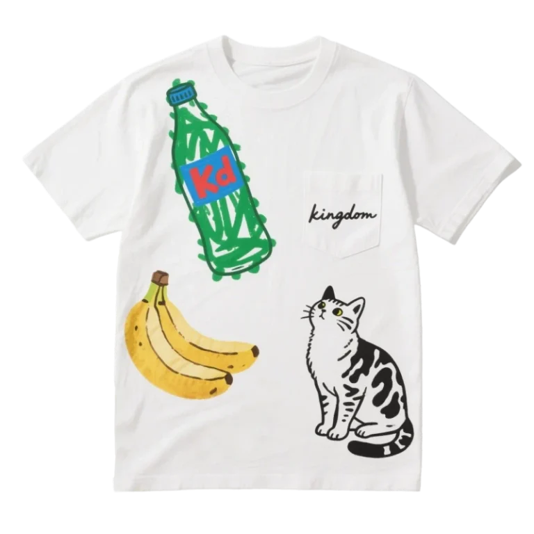 Mens-Casual-Short-Sleeve-T-Shirt-Cat-Banana-Soda-Bottle-Print-Factory-Customized-Knitted-Sweatshirt-Pocket-Short