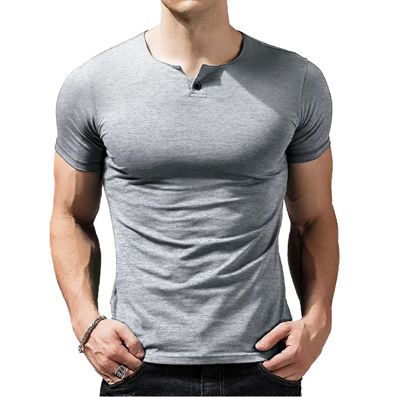 Mens-Casual-Short-Sleeved-Summer-T-Shirt-Jersey-Anti-Pilling-180-Grams-Solid-Cross-Border-Plus-Size
