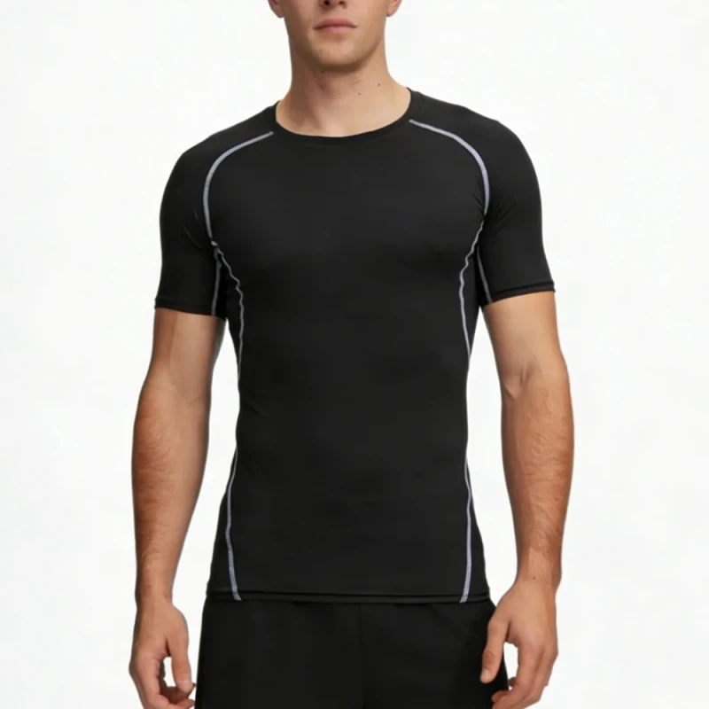 Mens-Compression-Short-Sleeve-Quick-Dry-Moisture-Wicking-Shirt-for-Gym-Running-Basketball-Custom-Logo