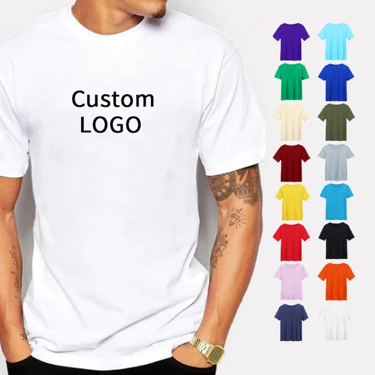 Mens-Cotton-Regular-Fit-T-shirt-Comfortable-Soft-Custom-Logo
