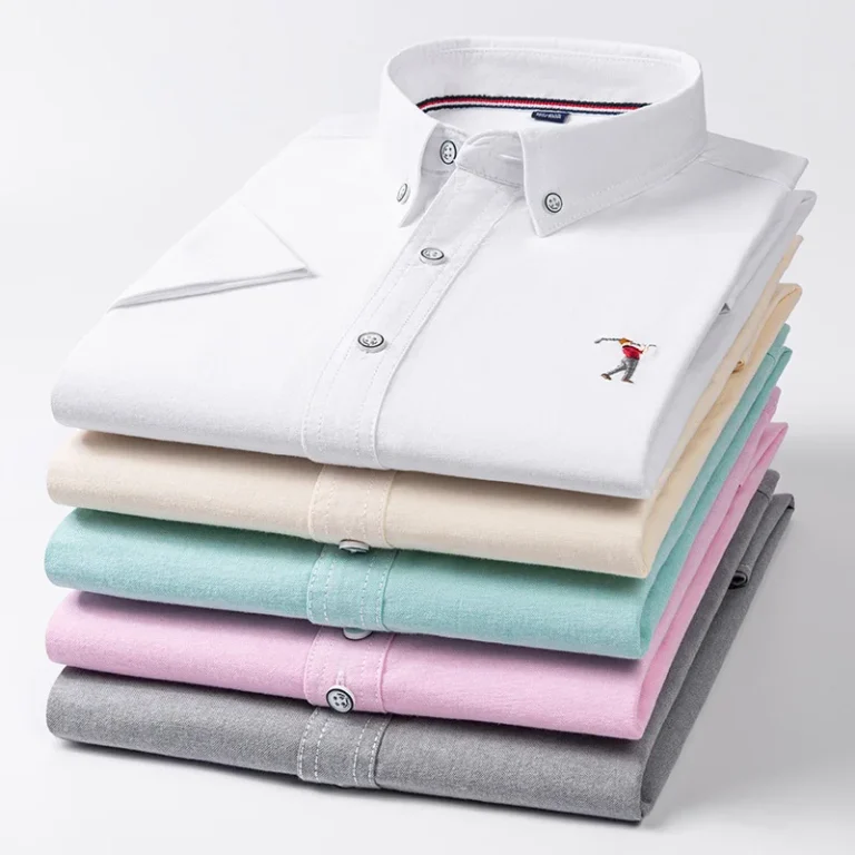 Mens-Cotton-Short-sleeved-Shirt-Summer-Cotton-Short-sleeved-T-shirt-POLO-Shirt-Solid-Color-Top
