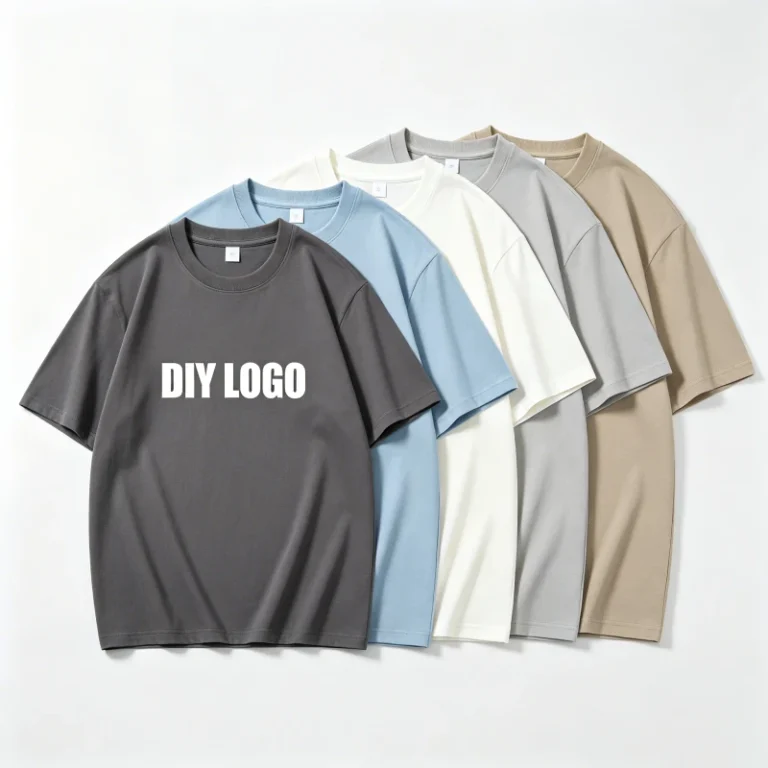 Mens-Crew-Neck-Combed-Cotton-Solid-Color-T-Shirt-Oversized-Fit-Premium-Basic-Style-Custom-Logo-Lightweight