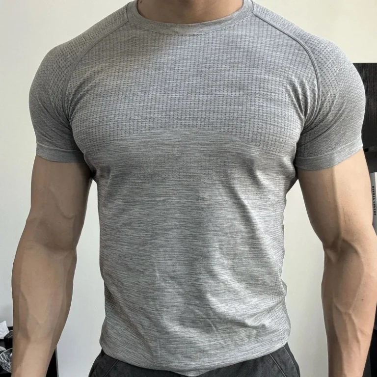 Mens-Crew-Neck-Quick-Dry-T-Shirt-High-Stretch-Slim-Fit-Breathable-Athletic-Workout-Top-1