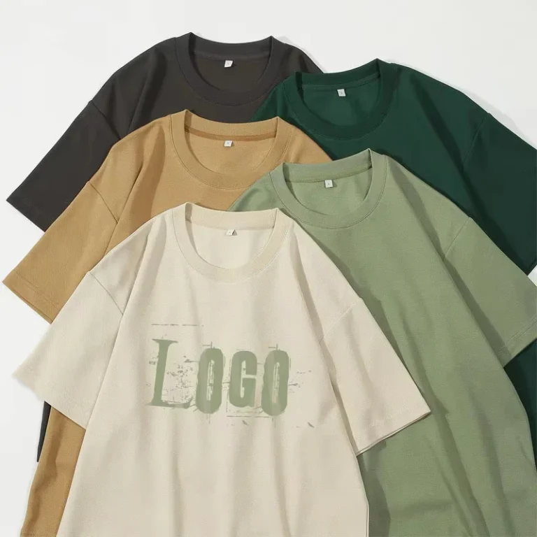 Mens-Custom-210GSM-T-Shirt-Multi-Color-Casual-Cotton-Drop-Shoulder-100-Printing