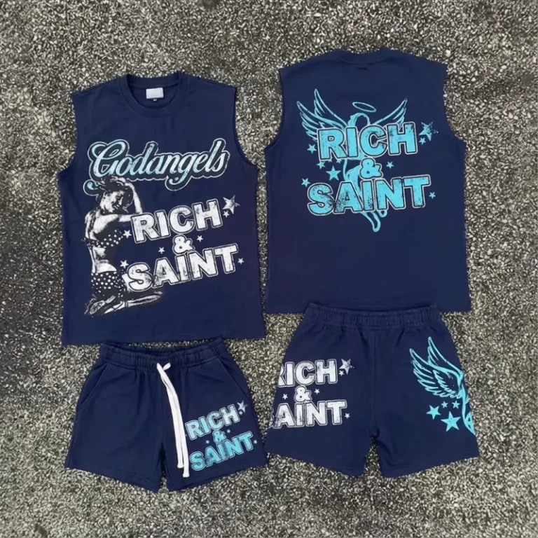 Mens-Custom-Logo-Summer-Sportswear-Casual-Knitted-Print-Shorts-Suit-Sleeveless-Loose-Street-Style-Tank-Top-T-Shirt-Set