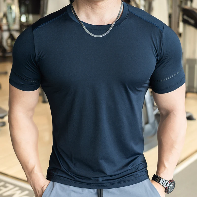 Mens-Custom-Slim-Fit-Athletic-Compression-Shirt-Quick-Dry-Running-Fitness-T-Shirt-for-Workout-Gym-Sport-Solid-Pattern-Design