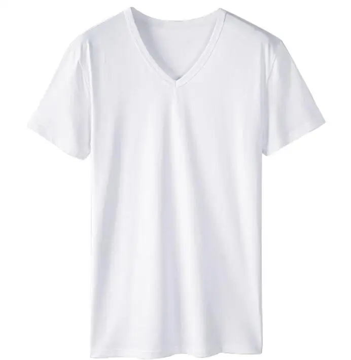 Mens-Deep-V-neck-T-shirt-Solid-Color-Running-Sports-Casual-Quick-Drying-Breathable-Short-Sleeved-Top