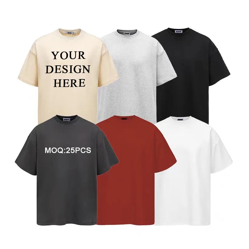 Mens-Fashion-Summer-T-shirts-Custom-logo-230g-Oversized-Cotton-Short-Sleeve-Unisex-Plus-Size-T-shirt