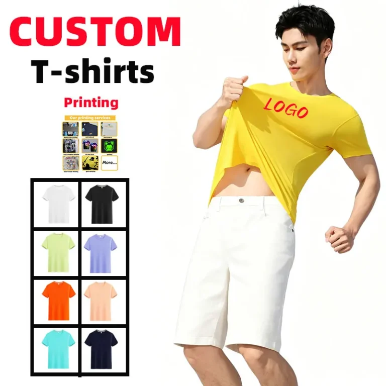 Mens-Fitness-Polyester-T-shirt-Fast-Drying-Texture-Multiple-Color-Options-Logo-Print-Service