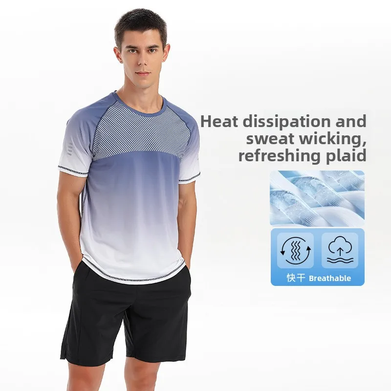 Mens-Fleece-Sports-Top-Quick-dry-Breathable-Running-Shirt-Short-sleeved-T-shirt-Summer-Fitness-Casual-Outdoor-Training-Wear