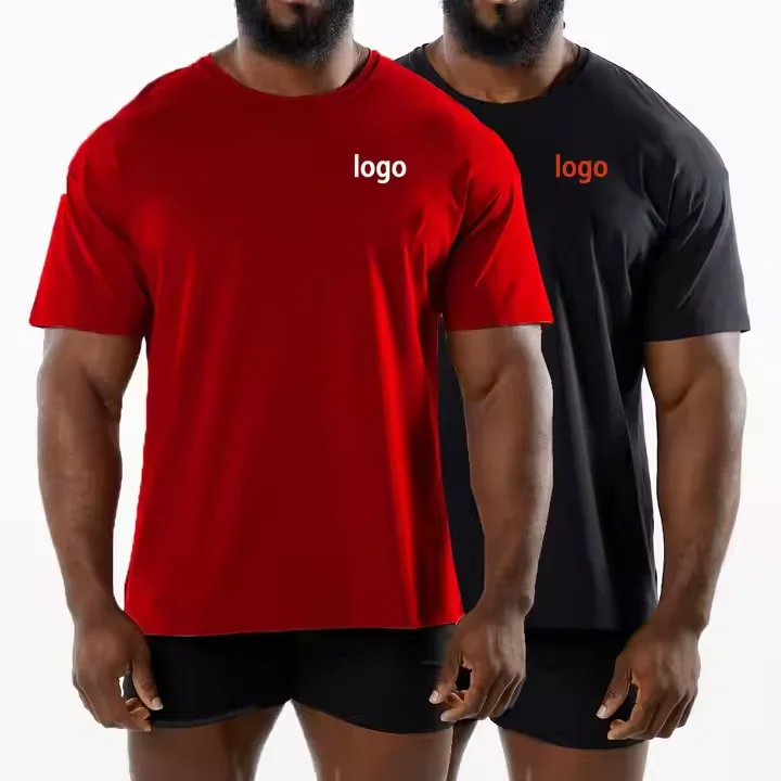 Mens-Gym-T-Shirts-High-Quality-95-Cotton-and-5-Spandex-Quick-Drying-and-Custom-Print-for-Sports-and-Leisure