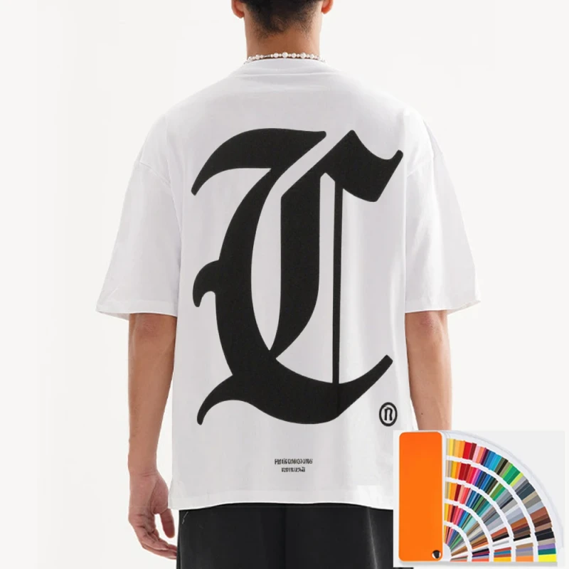 Mens-Heavy-280gsm-100-Cotton-Oversized-O-Neck-T-Shirt-Custom-Graphic-Printing-White-Blank-Plain-T-Shirts-Knitted-Fabric