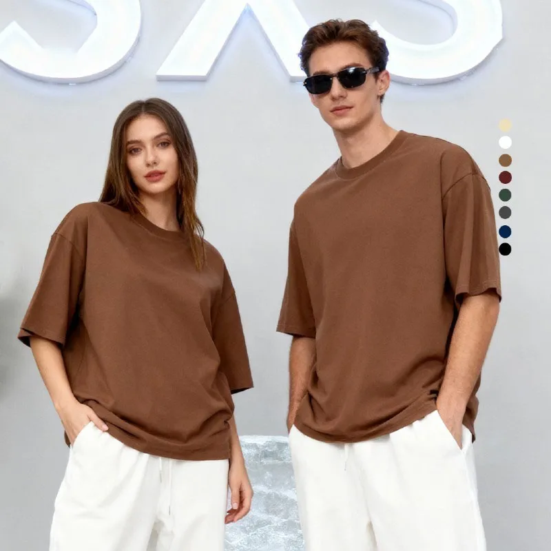 Mens-Heavyweight-Oversized-T-Shirt-Custom-Logo-Blank-Drop-Shoulder-Tee-for-Custom-OEM-Service-T-shirt-for-Men