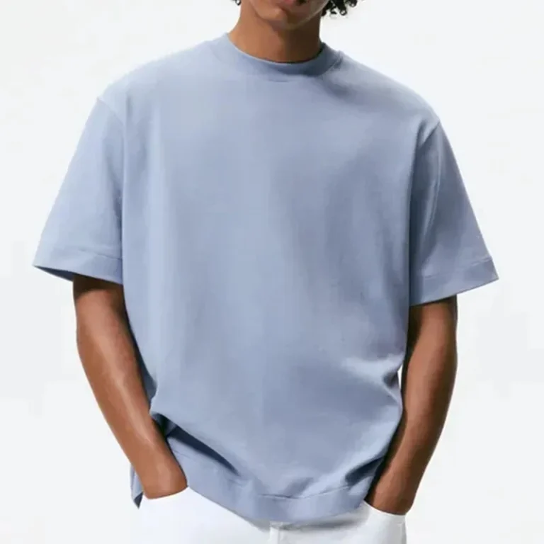 Mens-High-Quality-100-Cotton-T-shirt-Custom-Logo-Desgin-Blank-Oversized-Ribbed-Crewneck-Tshirt-for-Men