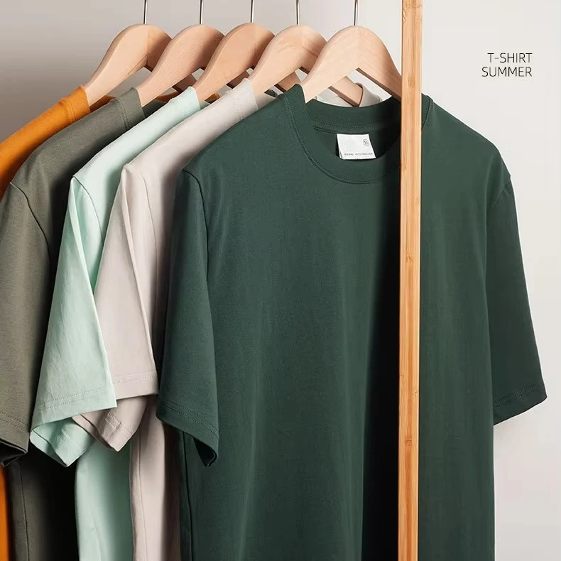 Mens-High-Quality-Short-Sleeve-T-Shirt-Custom-Heavy-Pure-Cotton-Double-yarn-Short-sleeved-T-shirt-for-Men