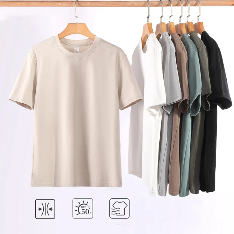 Mens-High-Quality-Summer-Plus-Size-Classic-Logo-Gym-Shirts-Heavyweight-Oversized-Casual-Sports-Breathable-Blank-Tee-Shirt