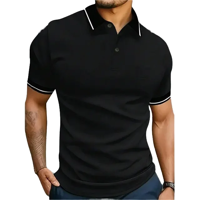 Mens-Jersey-High-for-Shirt-Anti-Pilling-Digital-3D-Printed-Solid-Color-All-Match-Lapel-Short-Sleeve-100-Polyester-Casual