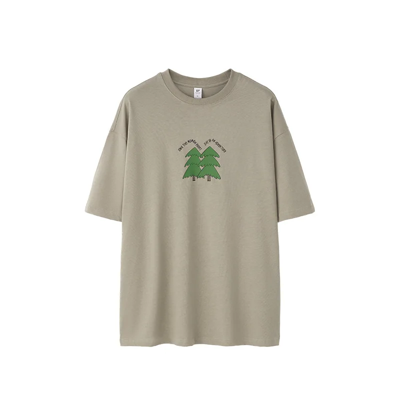 Mens-Jersey-T-shirt-200G-100-Cotton-Solid-Spring-Summer-New-Heavy-Loose-Leisure-Short-Sleeve-Anti-pilling