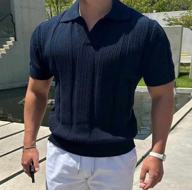 Mens-Knitted-Collar-Polo-Shirt-Summer-Autumn-New-Style-Mesh-Knitted-Short-sleeved-T-shirt-Golf-Top