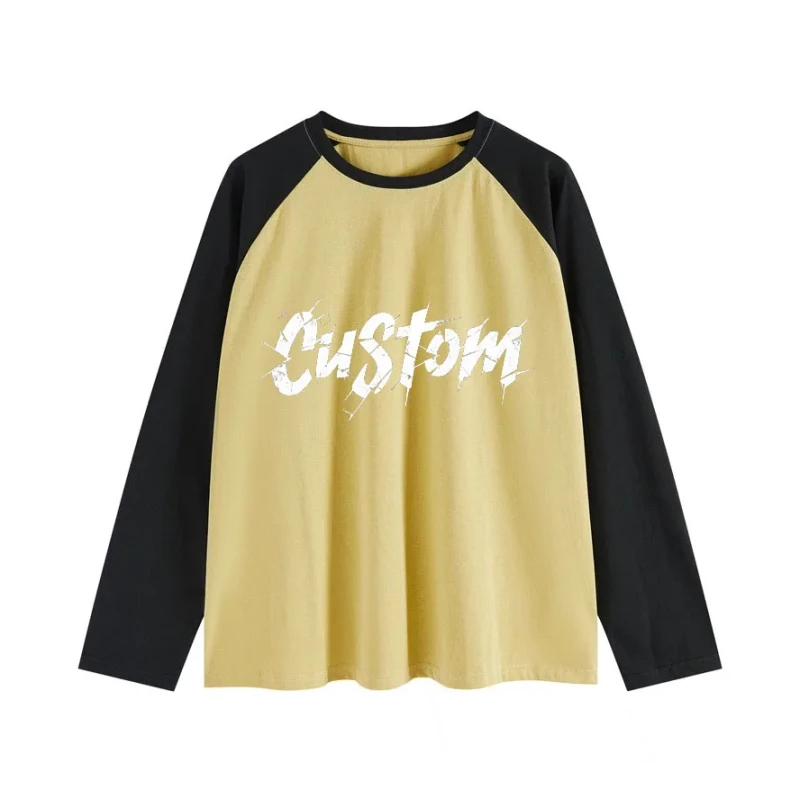 Mens-Long-Sleeve-Cotton-Shirt-Casual-Summer-Crew-Neck-TShirts-Plus-Sized-Contrast-Color-Shirts