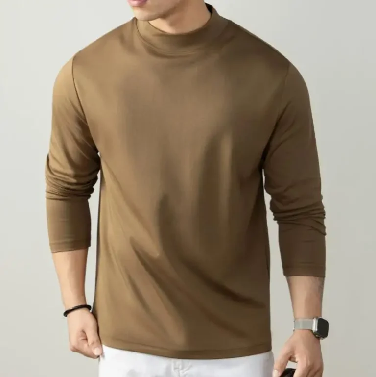 Mens-Long-Sleeve-Liquid-Cotton-T-Shirt-High-Collar-Comfortable-Inner-Wear-Casual-Fashion-Breathable-Soft-and-Warm-Top