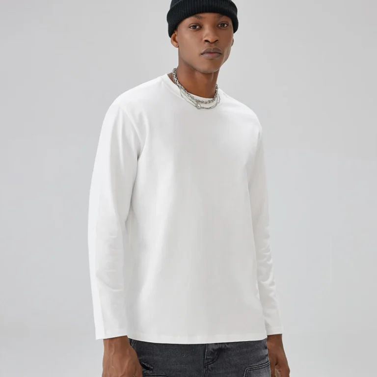 Mens-Long-Sleeve-T-Shirt-Cotton-Long-Sleeve-Custom-Logo-T-Shirts-White-Lightweight-Round-Neck-Long-Sleeve-T-shirt