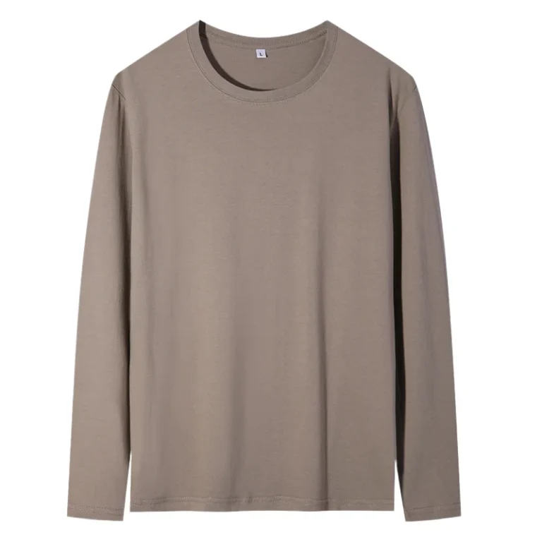 Mens-Long-sleeved-T-shirt-with-a-Round-Neckline-and-Ribbed-Cuffs-Korean-style-Loose-Fit-Version