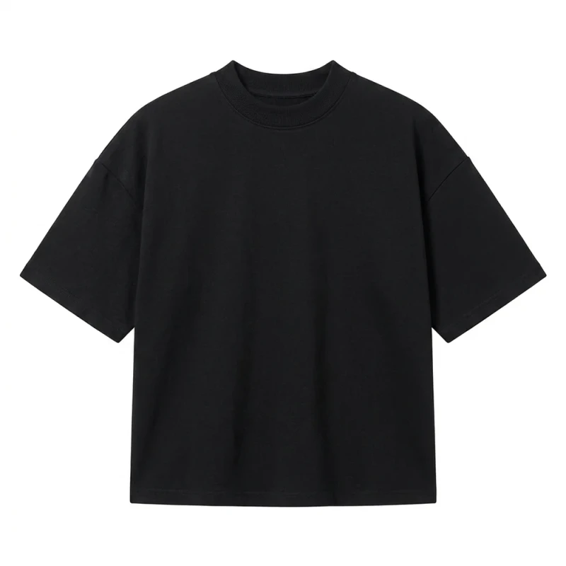 Mens-Oversized-100-Cotton-Crew-Neck-Short-Sleeve-Blank-Eco-Friendly-Quick-Dry-Heavyweight-Loose-Fit-Solid-Pattern-T-Shirts-1