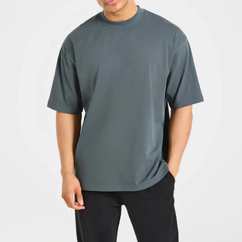 Mens-Oversized-Crew-Neck-Short-Sleeve-T-Shirt-Premium-Soft-Quick-Dry-Moisture-Wicking-Loose-Fit-Casual-Tee-for-Gym-Custom-Logo