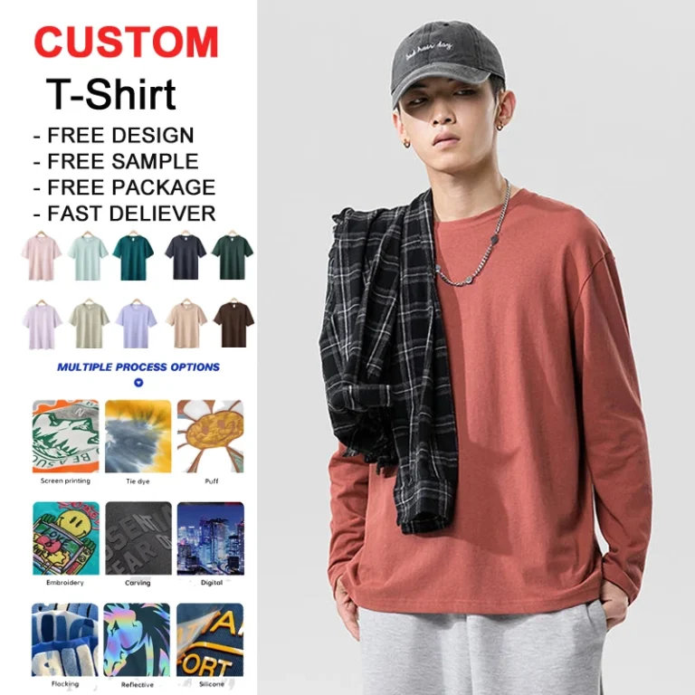 Mens-Oversized-Long-Sleeve-T-shirt-100-Cotton-280gsm-Breathable-Eco-Friendly-Quick-Dry-Anti-Pilling-Anti-Wrinkle-T-shirt
