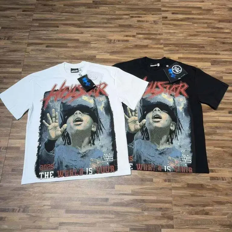 Mens-Oversized-Retro-Loose-100-Cotton-T-Shirt-High-Quality-Hell-Stars-Graffiti-Rhinestones-Design