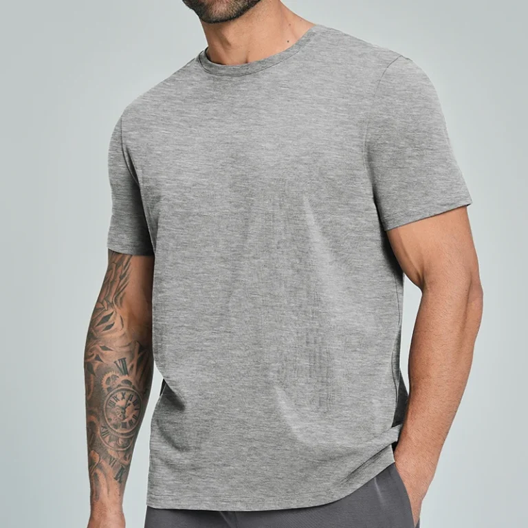 Mens-Plain-Eco-Friendly-Organic-Cotton-Short-Sleeve-T-Shirt-Skin-Friendly-Breathable-Running-Sports-Tee