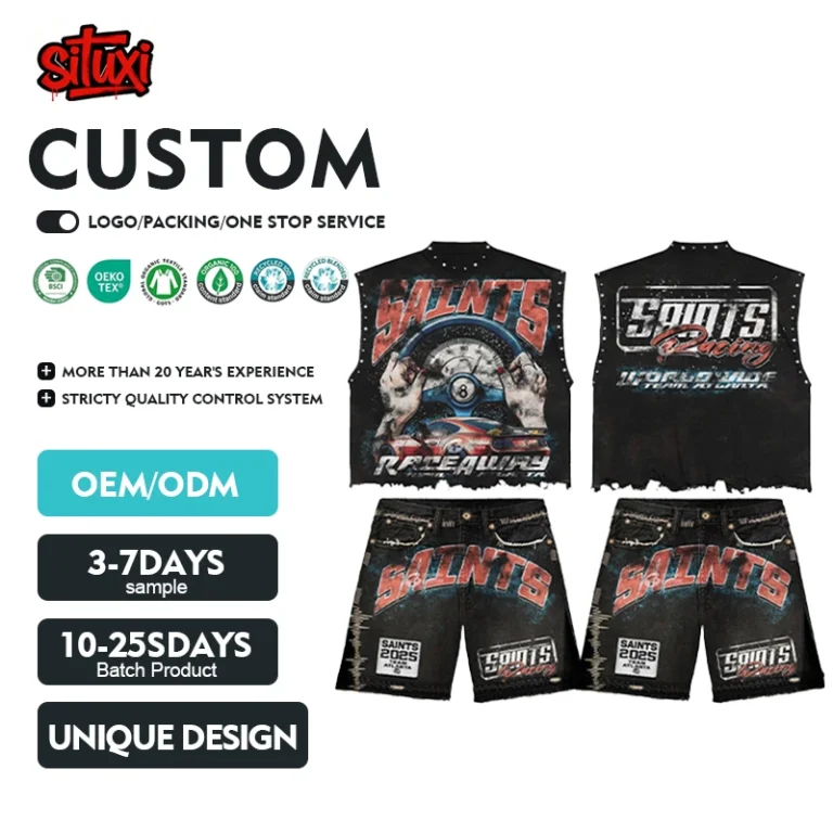 Mens-Plus-Size-Custom-Summer-Print-Breathable-100-Cotton-Lightweight-Crew-Neck-Outdoor-Hip-Hop-Streetwear-Matching-Set-T-shirt