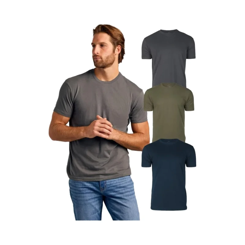 Mens-Plus-Size-Short-Sleeve-Crew-Neck-T-Shirt-Breathable-Knitted-Casual-Plain-True-Classic-YKY0010-3D-Embroidery-120g