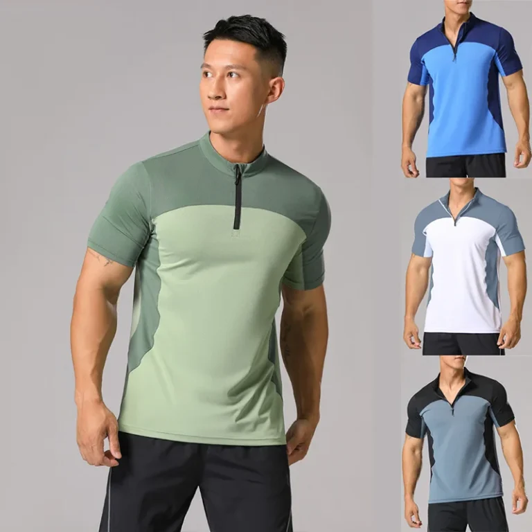 Mens-Polo-Shirts-Running-Workout-Short-Sleeve-Casual-Slim-Fit-T-Shirts-Dry-Fit-1-4-Zip-Golf-Sports-Summer-T-Shirts