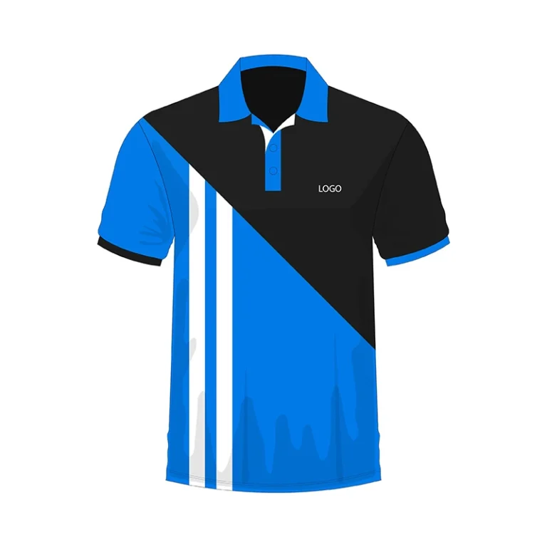 Mens-Polo-T-Shirt-Breathable-100-Polyester-Striped-Knitted-Fabric-Sublimation-Collar-Design-with-Color-Combination