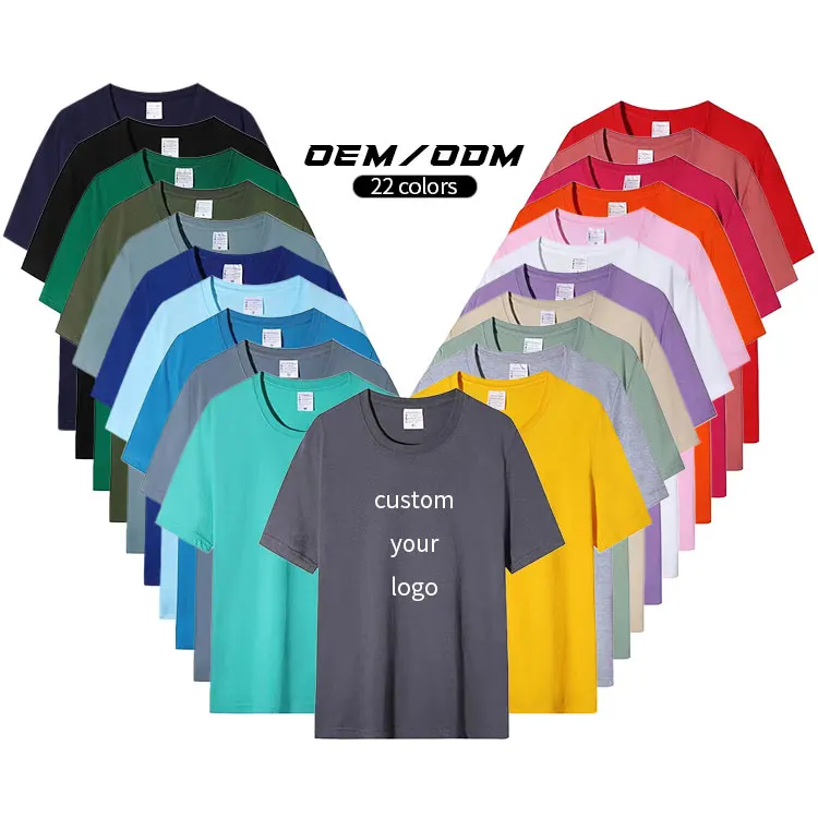Mens-Poly-cotton-T-shirt-Custom-Puff-Printing-Logo-Unisex-Graphic-Short-Sleeve-T-Shirt-for-Men-Women