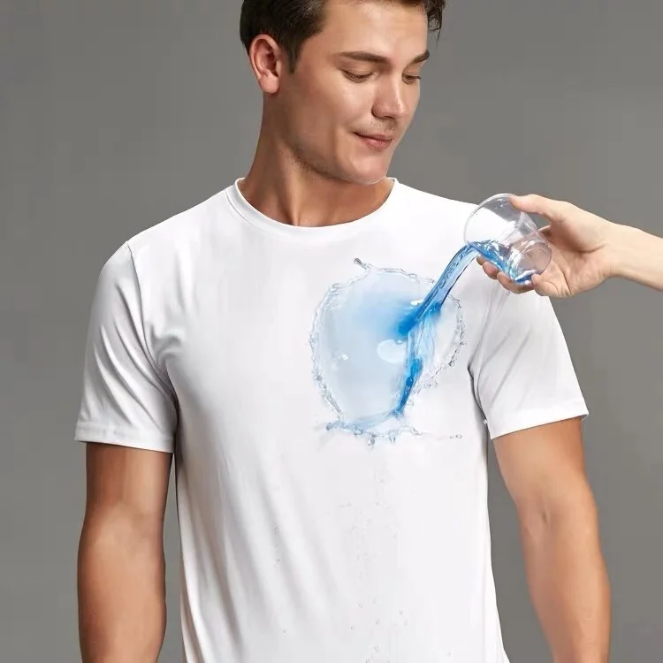 Mens-Polyester-T-Shirt-Waterproof-Breathable-Sustainable-Plus-Size-Short-Sleeve-O-Neck-Anti-Pilling-Woven