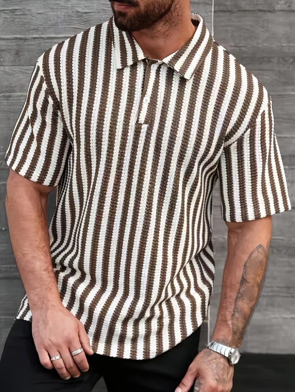Mens-Pullover-Striped-T-Shirts-Streetwear-Summer-Casual-Breathable-Regular-Fit-Men-Polo-Shirts