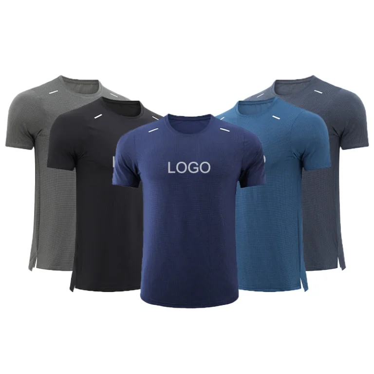 Mens-Quick-Dry-Polyester-T-Shirts-Custom-Logo-Workout-Sportswear-Solid-for-Fitness-Running-Training-Active-Training-Wear