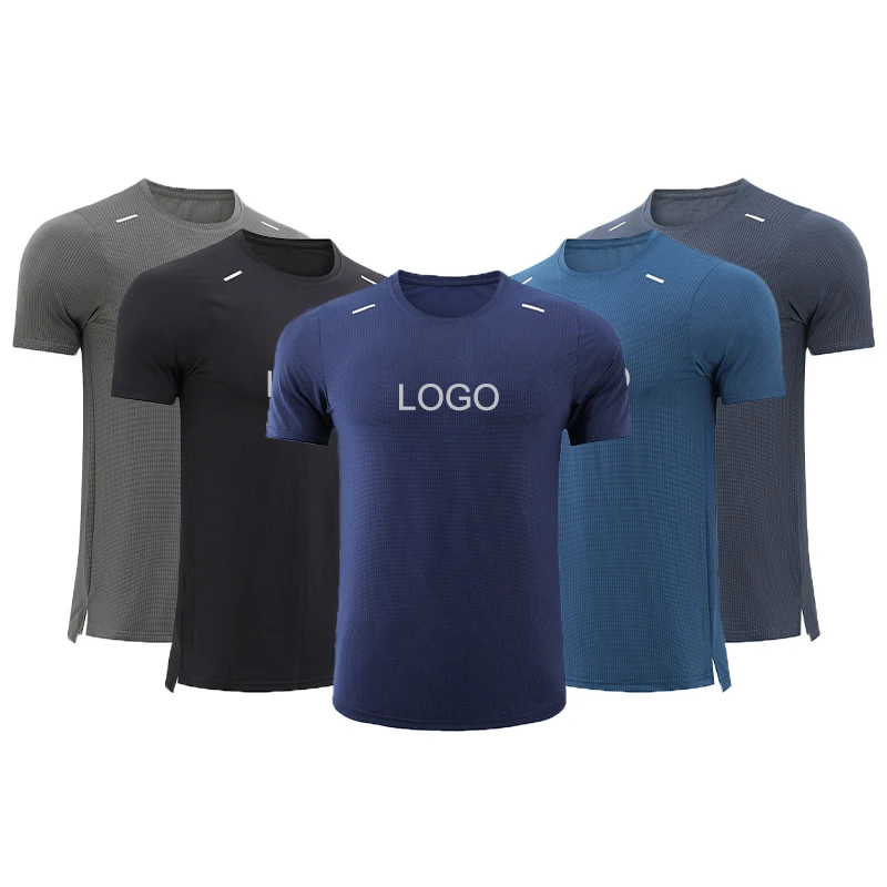 Mens-Quick-Dry-Polyester-T-Shirts-Custom-Logo-Workout-Sportswear-Solid-for-Fitness-Running-Training-Active-Training-Wear