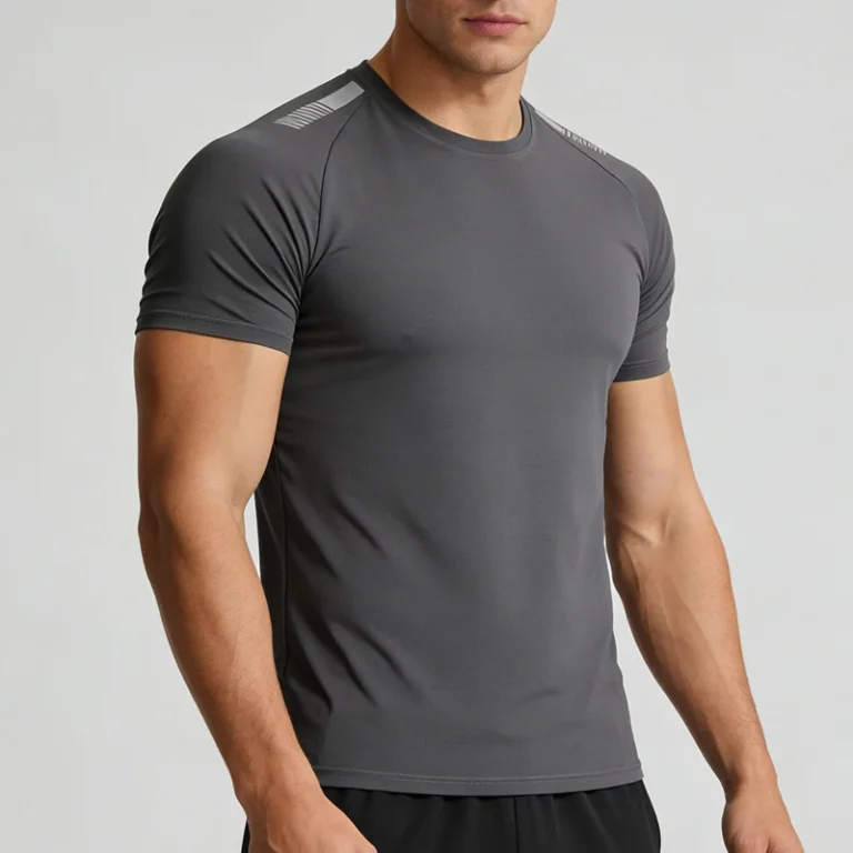 Mens-Regular-Fit-Performance-Sporty-Crew-Neck-Short-Sleeve-Quick-Drying-Lightweight-Four-Way-Stretch-Breathable-100-Polyester
