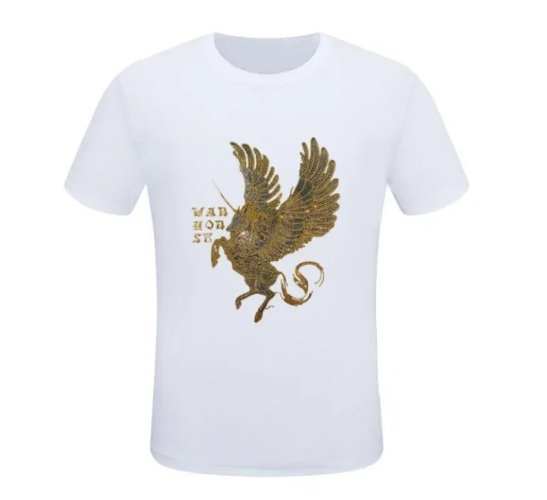 Mens-Rhinestone-T-shirt-Comfortable-Cotton-Europe-Style-Streetwear-Crew-Neck-T-shirts