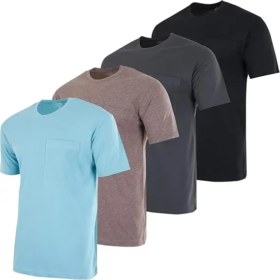 Mens-Short-Sleeve-Crew-Neck-Pocket-T-Shirt-Athletic-Top-Text-and-LOGO-Personalised-Custom-Tee-Shirt-1