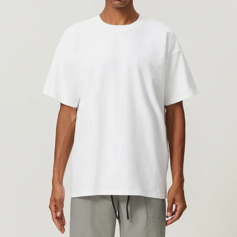 Mens-Short-Sleeve-T-shirt-260-Gsm-Plus-Size-Casual-Summer-Shirts-Drop-Shoulder-100-Cotton-T-shirt